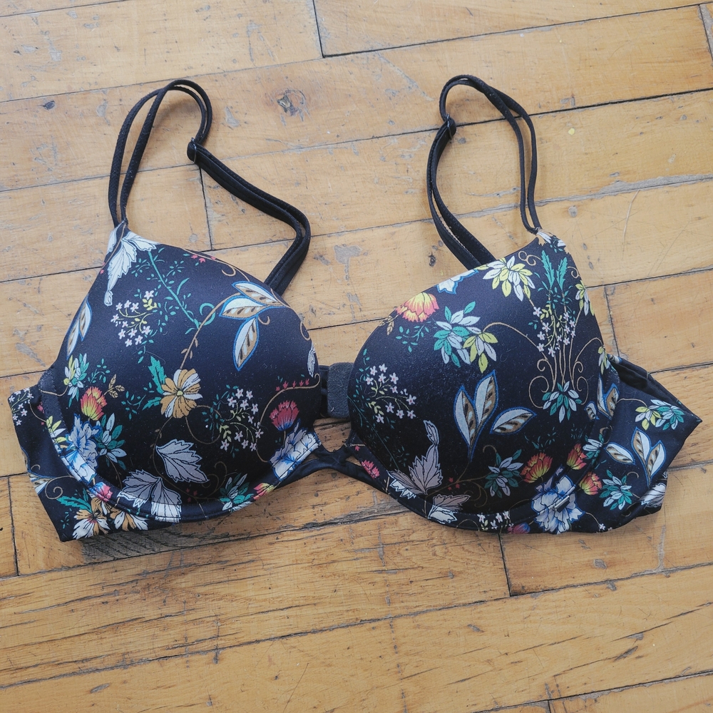 Victoria's Secret Black Floral Bra